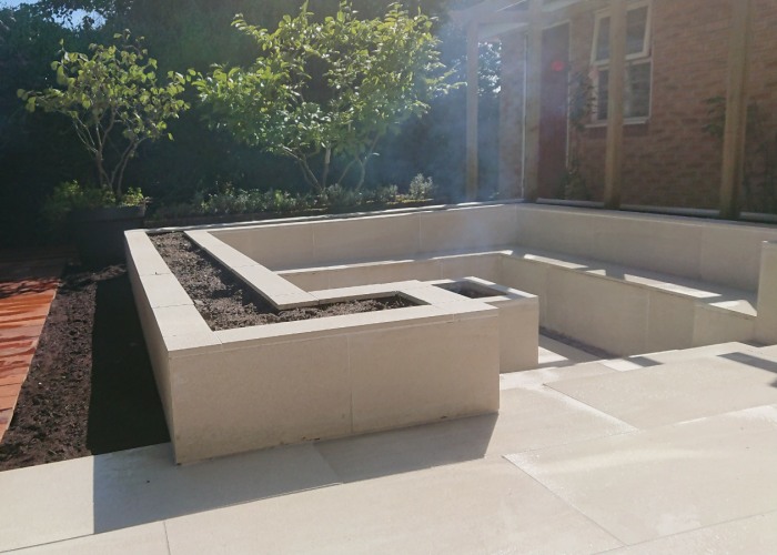 Hard landscaping patio and walls project